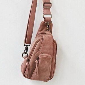 Free People FP Hudson Suede Sling Boho Bag Purse